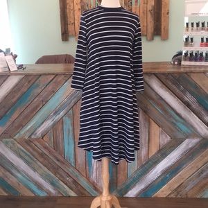 Navy and white stripped dress